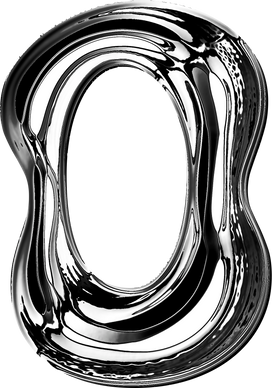 O y2k metallic chrome alphabet letter